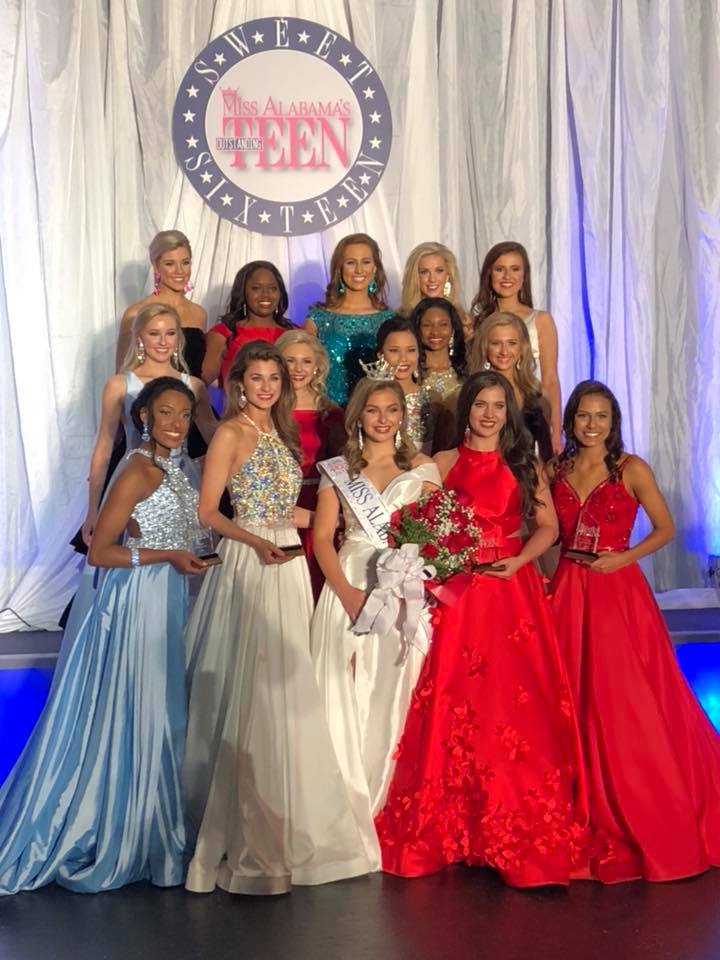 A special congratulations is in order for our local winners in the Miss Alabama Outstanding Teen Pageant this weekend. Our Miss Leeds Area Outstanding Teen, Zoe’ Champion, was 2nd Runner Up and won $24,000 in scholarships. Leeds High School student and Miss Centerpoint Outstanding Teen, Emmy Beason, was a preliminary Evening Gown/On-Stage Question winner and in the Top 15. Miss St. Clair Area Outstanding Teen, Destiny Schatzline, was in the Top 15. Former Miss Leeds Area Outstanding Teen holding the current title of Miss Quad City Outstanding Teen, Hannah Gentz, was in the Top 10 and Preliminary Evening Gown/On-Stage Question winner. 